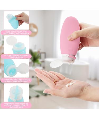 VFANDV Silicone Travel Bottles Set - 4 Leak-Proof 90ml Containers for Cosmetics & Liquids | Refillable Travel Accessories - Buy Online on SooperMarket.com