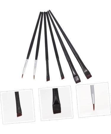 Baluue 6pcs Eyeliner Makeup Brush Dual-use Brush Oblique Eyeliner Brush Eye Brush Rayon Wooden Handle Black - Buy Online on SooperMarket.com