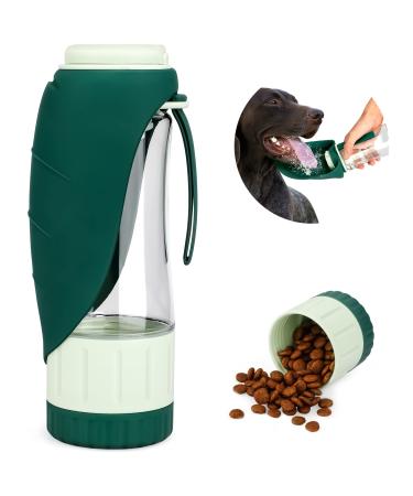 TIOVERY Upgraded Dog Water Bottle, Portable Dog Cat Puppy Pet Water Dispenser Feeder with Drinking Cup and Food Container Leak Proof for Outdoor Walking, Travel, Hiking 12OZ