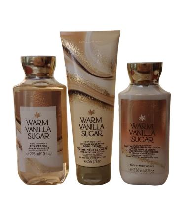 Bath & Body Works Warm Vanilla Sugar Body Set | Shower Gel  Body Lotion & Body Cream