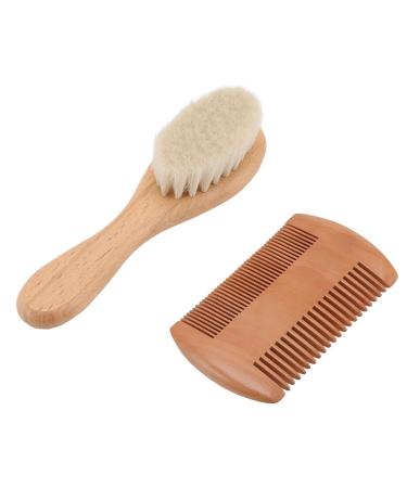Baby Hairbrush Set - Soft Double Sided Comb with Goat Bristles for Newborns - Buy Online on SooperMarket.com