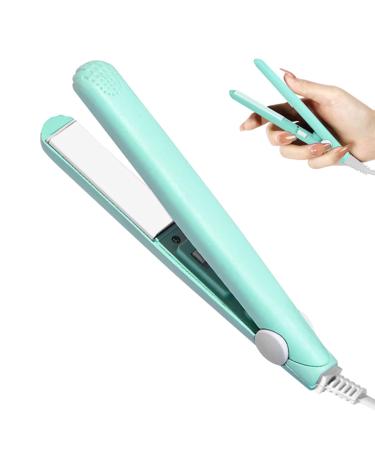 2-in-1 mini-hair smoothing portable travel ceramic smooth iron curling iron curlers curls for women short hair pony bart (green) US plug green