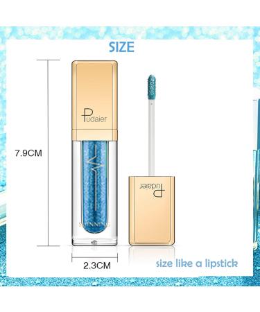 Ocean Blue Liquid Glitter Eyeshadow - Waterproof Vegan Shimmer Gel Eyeliner, Long-Lasting Metallic Eye Makeup - Buy Online on SooperMarket.com