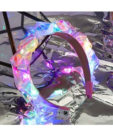 CAKURE Light Up Headband Flash Glowing Hair Band Luminous Headbands Laser Hair Hoop for Nightclub Party Costume Headwear Decoration Hair Accessories for Women and Girls