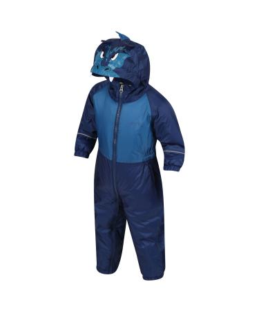 Regatta Children's Mudplay Iii Waterproof and Breathable Insulated Animal All-in-one Suit 6-12 Months Nautical Blue