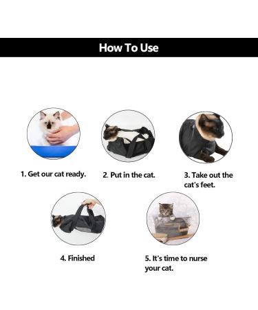 Buy Soonhua Cat Grooming Bag | Adjustable Bathing & Swimming Solution | Anti-Scratch Breathable Fur Care Pocket - Buy Online on SooperMarket.com