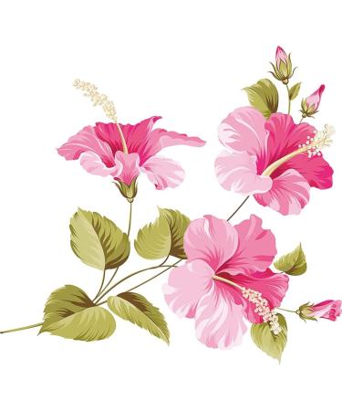 Dopetattoo Temporary Tattoos 6 Sheets Flower Hibiscus Tropical Plant Tattoo Stickers for Adult Kids Women Men Arms Legs Chest Waist Neck Flower Tattoo