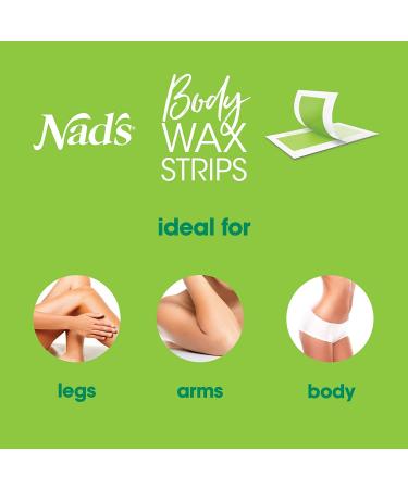 Nad's Body Wax Strips for Women - 20 Waxing Strips + 4 Calming Oil Wipes - Buy Online on SooperMarket.com