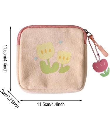 Pink Flower Pattern Pad Pocket & Organizer Bag | Feminine Product Holder for Periods Tampons & Panty Liners - YouMing - Buy Online on SooperMarket.com