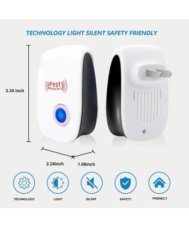 WahooArt Ultrasonic Pest Repeller 6 Pack - Electronic Indoor Plug-In for Insects, Mosquitoes, Mice, Ants, Roaches, Spiders, Bugs, Flies - Non-Toxic Pest Control Solution - Buy Online on SooperMarket.com