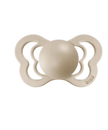 BIBS Couture Collection Pacifiers | BPA-Free Baby Soothers from Denmark | Set of 2 Vanilla/Dark Oak & Transparent | Size 0-6 Months - Buy Online on SooperMarket.com