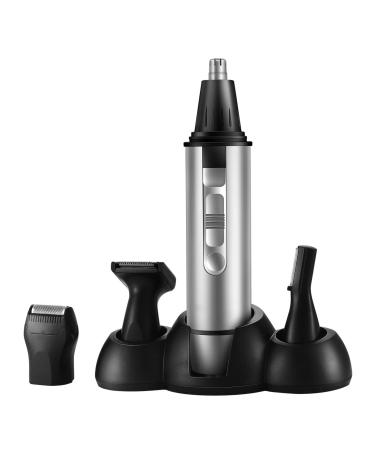 4 in 1 Nose Hair Trimmer for Men Battery Powered Nose and Ear Trimmer Clipper Waterproof Eyebrow & Facial Hair Trimmer for Travel Bathroom Camping Easy Cleansing