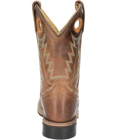 Smoky Mountain Jesse Youth Western Boots - Brown Waxed Distress | Square Toe Genuine Leather | Rubber Sole | Block Heel | Size 4.5 Big Kid - Buy Online on SooperMarket.com