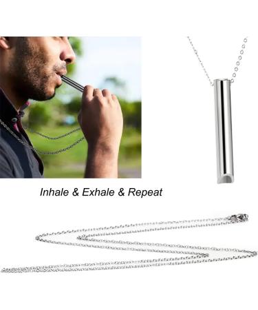 Stainless Steel Mindful Breathing Necklace Breathlace Necklace Quit Smoking Anxiety Necklace The Necklace for Anxiety Stress for Men Women Anxiety Relief (Blue) - Buy Online on SooperMarket.com
