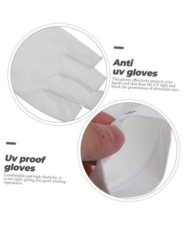 OSALADI 1 Pair Uv Gloves Womens Gloves Nail Lamp Light Nail Gel Uv Hand Protection Gloves for Nails Uv Manicure Gloves Summer Beach Gloves Professional Protection Fingerless Gloves Shield 19.5x8cm White - Buy Online on SooperMarket.com