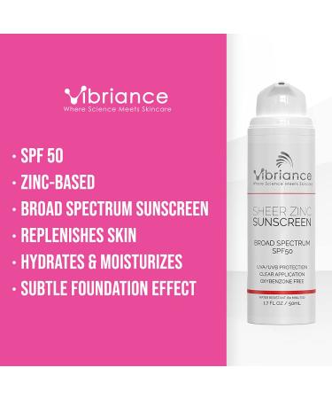 Vibriance Sheer Zinc Moisturizing Sunscreen SPF 50 for Skin Rejuvenation - 1.7 fl oz - Buy Online on SooperMarket.com