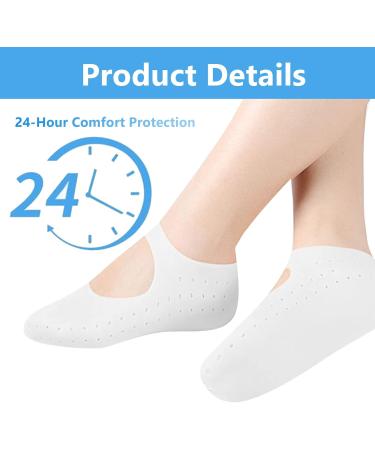 Silicone Moisturizing Socks for Men & Women - Non-Slip Anti-Split (2 Pack Large White) - Buy Online on SooperMarket.com