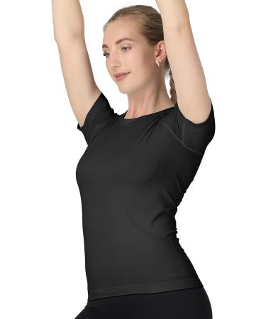 MathCat Women's Short Sleeve Workout Shirt - Breathable Athletic Gym Top in Black - Buy Online on SooperMarket.com