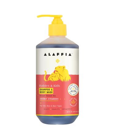 Alaffia Babies and Kids Shampoo and Body Wash, Gentle and Non-Irritating for Soft Hair and Skin, Coconut Strawberry, 16 Fl Oz 16 Fl Oz (Pack of 1)