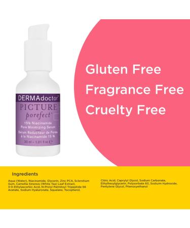 DERMAdoctor Picture Porefect Serum - 15% Niacinamide & Vitamin C with Peptides | Face Primer & Pore Minimizer for Discoloration Correction - 1.01 fl oz - Buy Online on SooperMarket.com