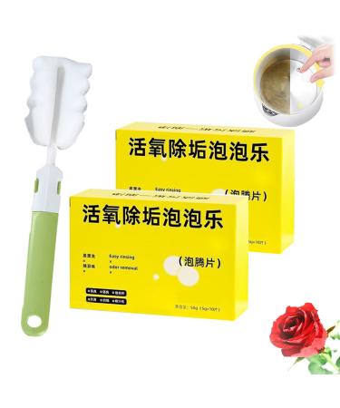 Tablets Bubble Active Oxygen Descaling Scale Remover Tea Water Stain Remover Bubble Active Oxygen Descaling Effervescent Tablets Tea Stain Remover Water Scale Cleaning (20PCS)