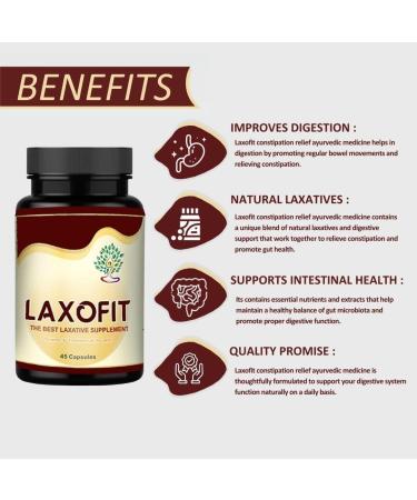 Laxofit Ayurvedic Laxatives for Constipation Relief - 45 Veg Capsules | Ministry of Ayush Approved - Buy Online on SooperMarket.com