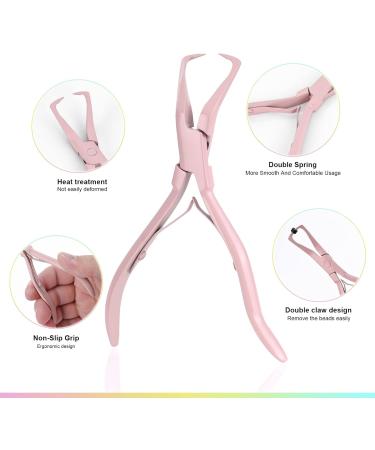 EHDIS Hair Extensions Tools Kit 2 Stainless Steel Pliers for Hair Apply&Remove Micro Ring Loop 2 Loop Needle Threader Pulling Hook 2 Clip Multi Functional Hair Extension Tool Pink - Buy Online on SooperMarket.com