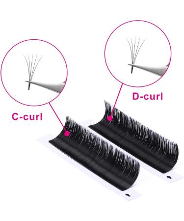 Fadlash Easy Fan D Curl 0.05 15mm Single Lashes - Russian Eyelash Extensions for Natural Look - Self Fanning & Blooming Technology - 15 mm D Curl - Buy Online on SooperMarket.com