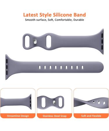 TSAAGAN 5 Pack Silicone Slim Bands for Apple Watch 38mm 42mm 40mm 44mm - Ultra-Thin Sport Strap for iWatch Series 8/7/SE/6/5/4/3/2/1 - Women Men Black/Milk Tea/White/Sand Pink/Smoke Violet - Buy Online on SooperMarket.com