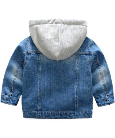 Odziezet Denim Jacket Baby Boys Hooded Zipper Coat 1-2 Years C-blue - Buy Online on SooperMarket.com