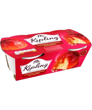 Classic Sponge Pudding Dessert Bundle - with Mr Kipling Steamed Sponge Puddings in 3 Flavours - Lemon Cherry Bakewell and Raspberry - Microwaveable and Delicious (6 x 90g) - Buy Online on SooperMarket.com