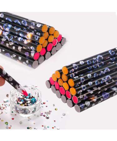 AMZLORD 4/12PCS Rhinestone Picker Pencil Set Self Adhesive Crystal Gem Pick Up Tools with Pencil Sharpener Dotting Wax Pen Nail Dotting Wax Pen for Crafts 4 Colours-12PCS - Buy Online on SooperMarket.com