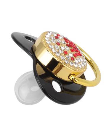 Newborn Pacifier PP Bling Baby Pacifier Soft Healthy for Baby Playing (Black)
