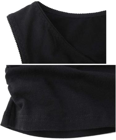 ZUMIY Maternity Nursing Top - Women's Cotton V-Neck Ruched Waist Double Layered Tank - Black/Grey/Lake Blue 3-Pack - Buy Online on SooperMarket.com
