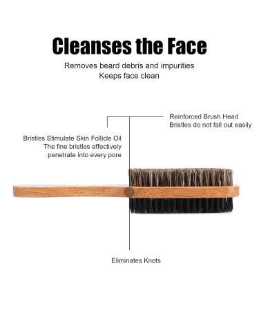 3-Part Wood Beard Brush | Double-Sided Soft & Hard Bristles for Grooming & Styling - Essential for Home & Salon - Buy Online on SooperMarket.com