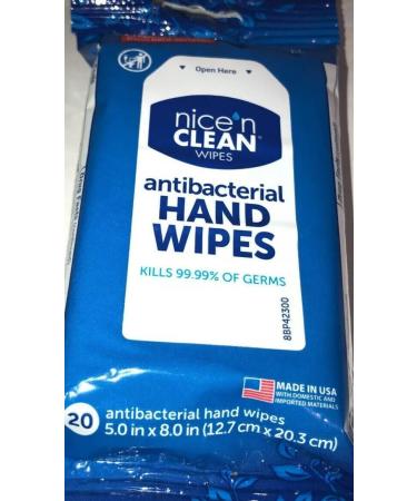 Nice 'n Clean Antibacterial Moist Wipes Travel Pack 20 ea (Pack of 12)