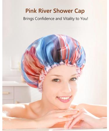 Mikimini Large Waterproof Shower Hood for Long Hair - 2-Pack XL Pink | Fashionable & Reusable - Buy Online on SooperMarket.com