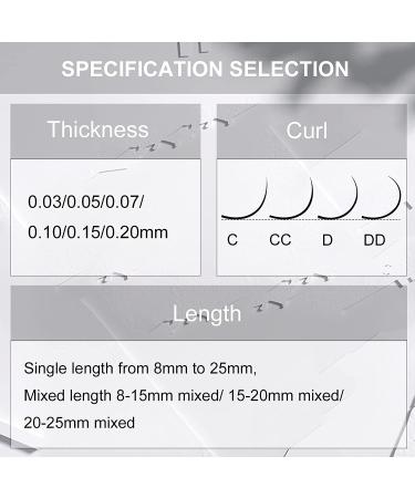 Higu Classic Eyelash Extensions 0.15mm CC Mix 8-15mm Tray - Premium Silk Lash Extensions for Professional Salon Use - Buy Online on SooperMarket.com