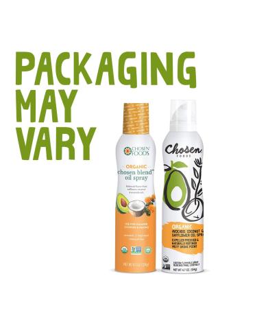 Chosen Foods Organic Avocado Coconut & Safflower Oil Spray - 4.7 oz, Ideal for Baking, Grilling, and Frying - Kosher Cooking Spray - Buy Online on SooperMarket.com