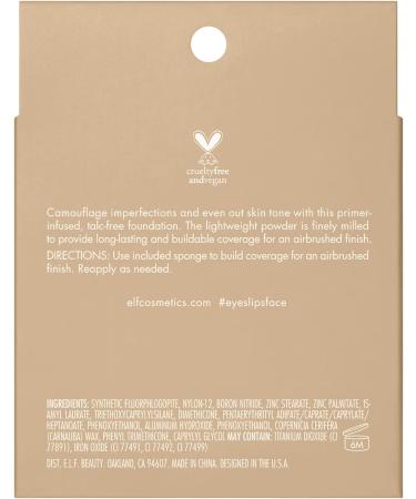 e.l.f. Camo Powder Foundation Light 250 W 8g - Primer-Infused, Long-Lasting Medium-to-Full Coverage Formula - Buy Online on SooperMarket.com