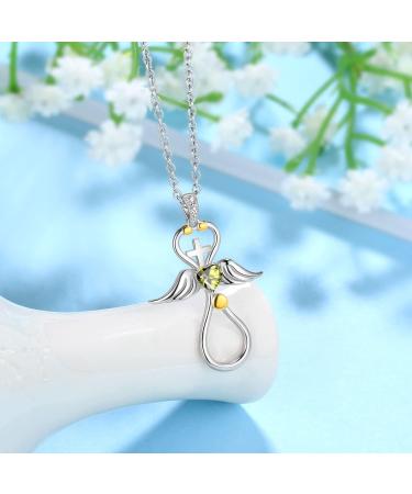 Cute Cat Necklace with Sparkling Zirconia Crystal Birthstone Pendant Necklace for Girls Womens White Gold Over 925 Sterling Silver Animal Necklace Birthstone Jewelry Sweet Present Girlfriend Sisters E Peridot Pendant - Buy Online on SooperMarket.com