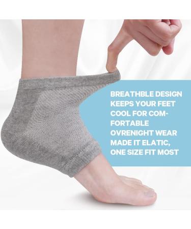 Hilph Gel Heel Socks - Moisturizing Open Toe Foot Care for Cracked Dry Heels - 2 Pairs Gray - Ideal for Men & Women - Buy Online on SooperMarket.com