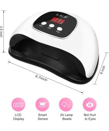 LKE LED UV Nail Lamp for Gel Nails - Professional Faster Nail Dryer with 3 Timers and Automatic Sensor - Buy Online on SooperMarket.com