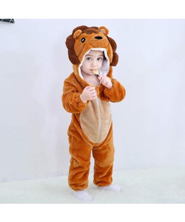 Cooky.D Unisex Winter Animal Hooded Baby Romper | Brown | 6-12 Months - Buy Online on SooperMarket.com