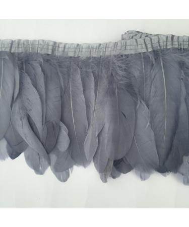 Sowder Duck Goose Feather Trim Fringe 2 Yards - Gray - Buy Online on SooperMarket.com