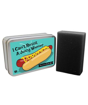 Juicy Wiener Charcoal Soap Bar - Womens Gag Gifts for Birthdays Girls Night Favors Bachelorette Parties Adults Stocking Stuffers for Girlfriends
