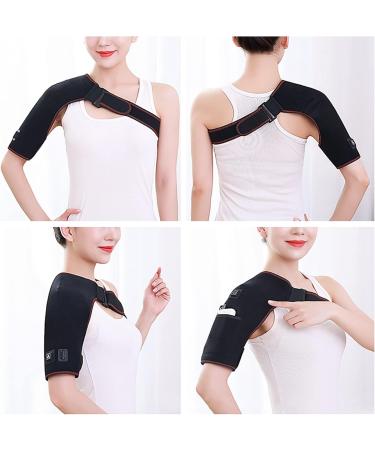 Heated Shoulder Brace | 3 Speed Adjustable Massage Heating Pad | Hot & Cold Therapy for Pain Relief - Buy Online on SooperMarket.com