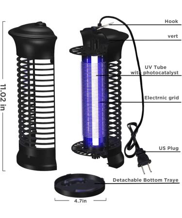 HUNTINGOOD Bug Zapper - Portable Indoor Insect Killer with 365NM UV Lamp - Chemical Free, Child Safe - Spare Bulb Included - 2023 Upgraded - Buy Online on SooperMarket.com