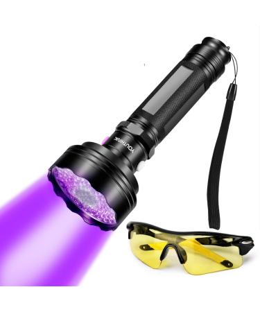 Youthink UV flashlight 2 in 1 Functional flashlight 100 LED UV flashlight hand-black light flashlight with 75 UV light LED and 25 white Light LED for the Au En and t