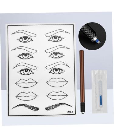 Mikinona Practice Skin Kit White Practice Eyebrow Semi-permanent Mouth Skin Eye Single Kit Microblading End and Pen - Buy Online on SooperMarket.com
